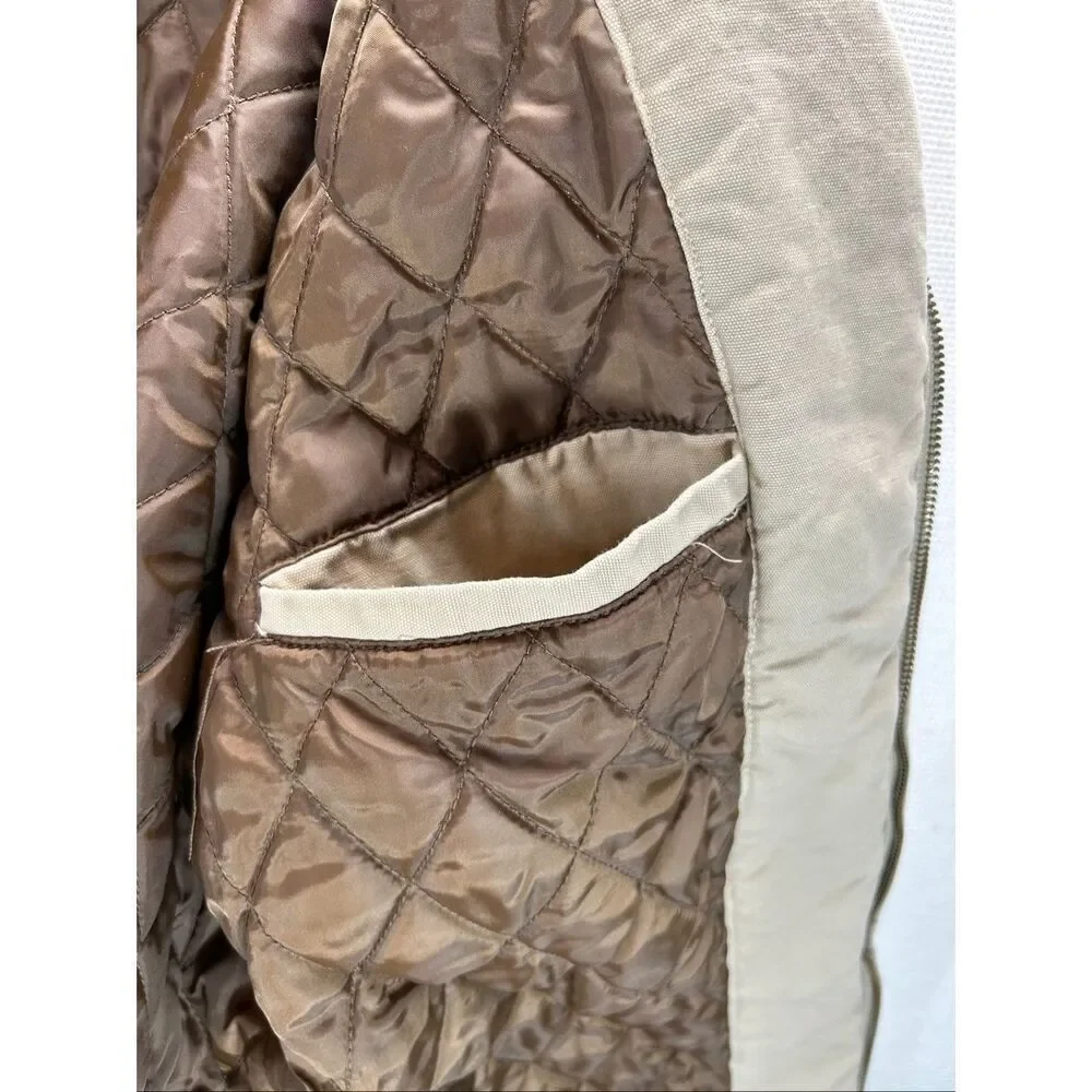 Mossimo Tan Quilted Jacket XL Corduroy Collar Workwear Chore Barn Utility Coat